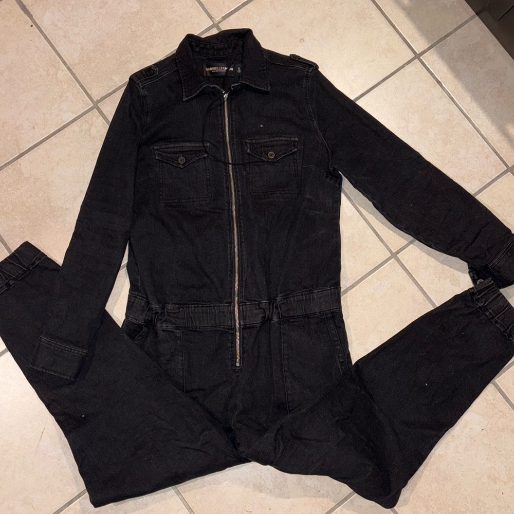 Gabrielle Union, New York and Company, black denim one piece jumper size small